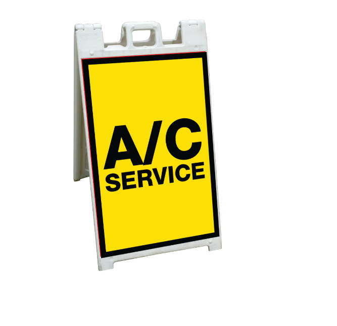 24" x 36" FullSpeed Yellow A/C Service Coroplast A-frame Insert Only