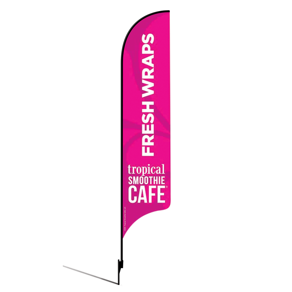 15' Tropical Smoothie Cafe Pink Fresh Wraps AdverSail Flag Kit