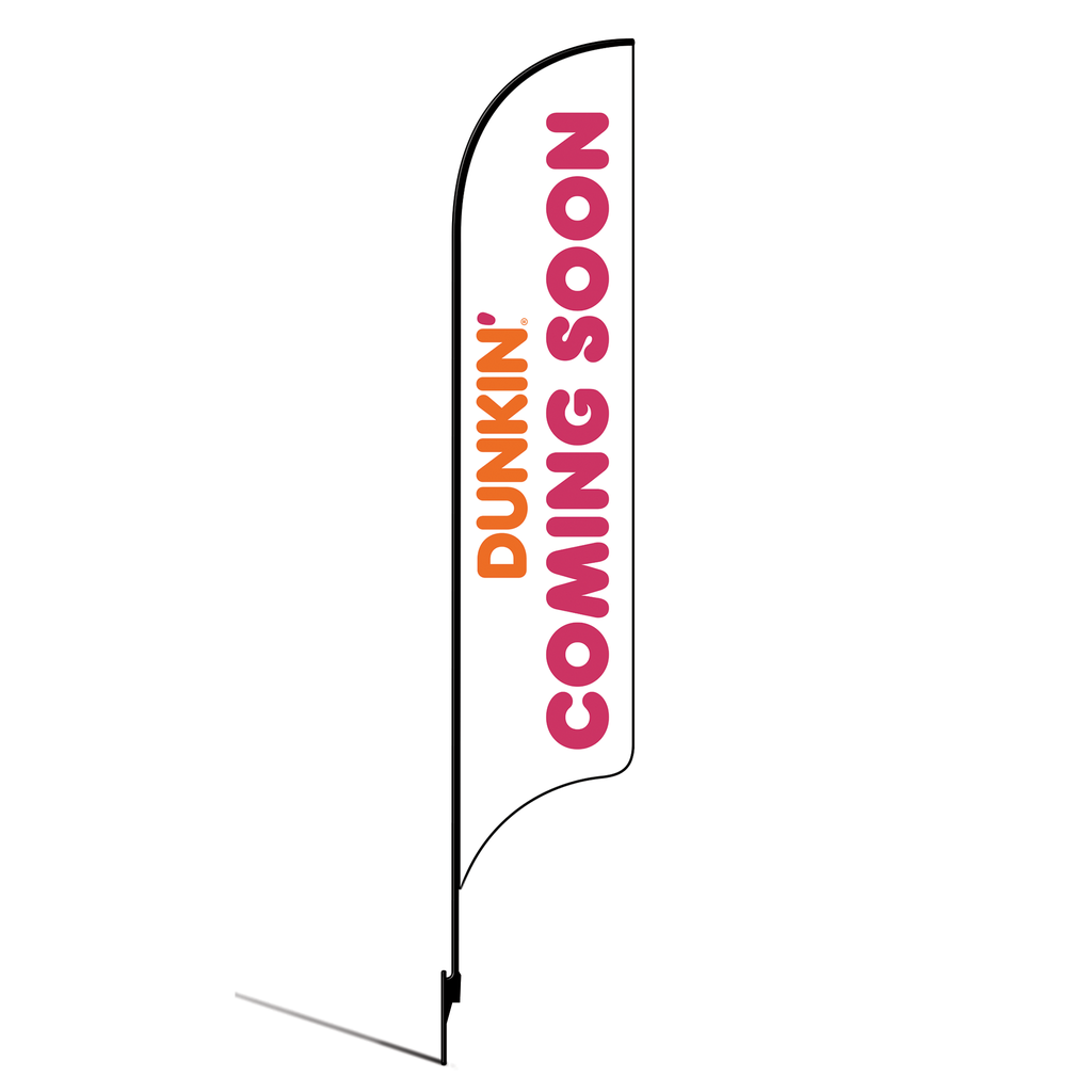 15' Dunkin' Donuts White Coming Soon AdverSail Flag Kit