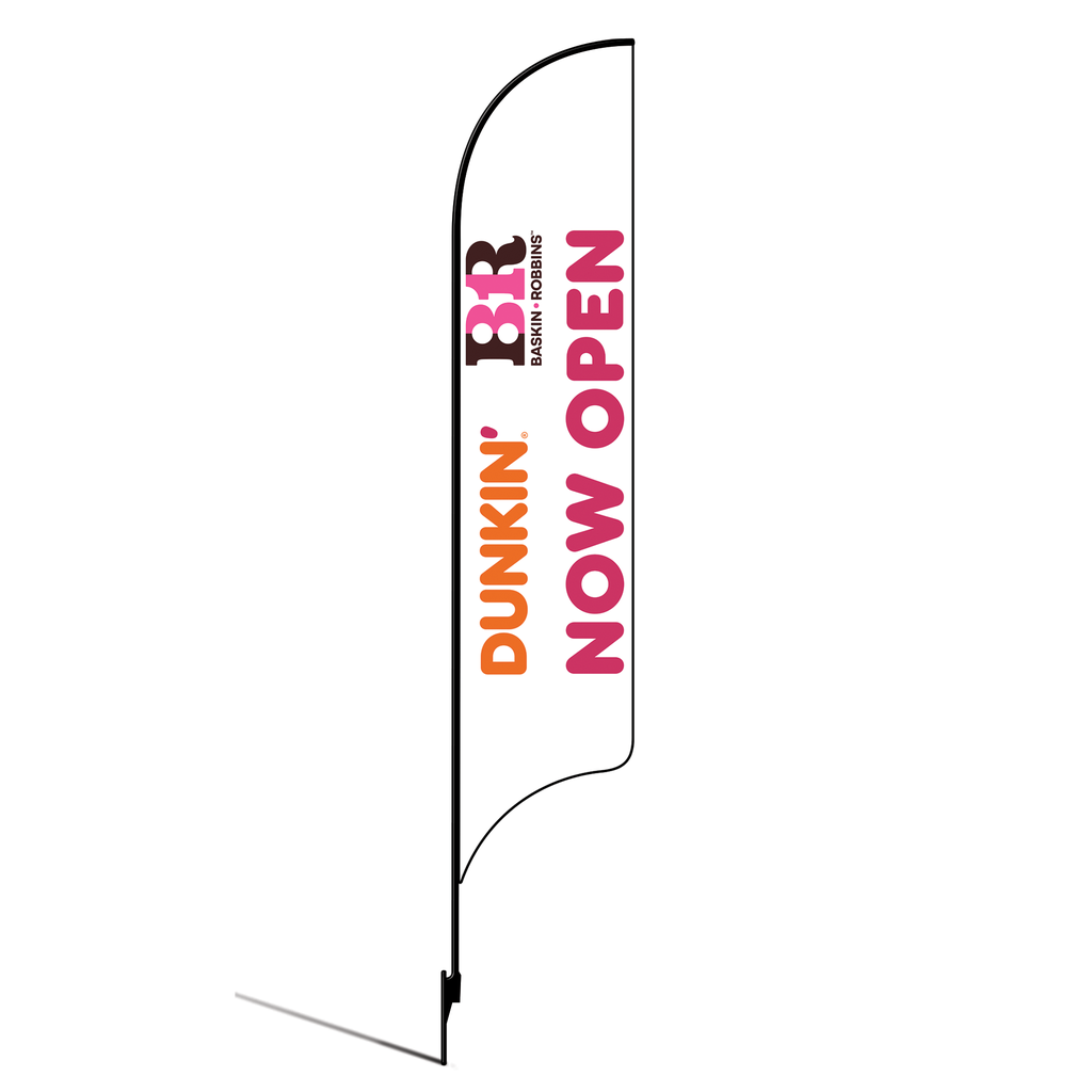 15' Dunkin' Donuts Baskin Robbins White Now Open AdverSail Flag Kit