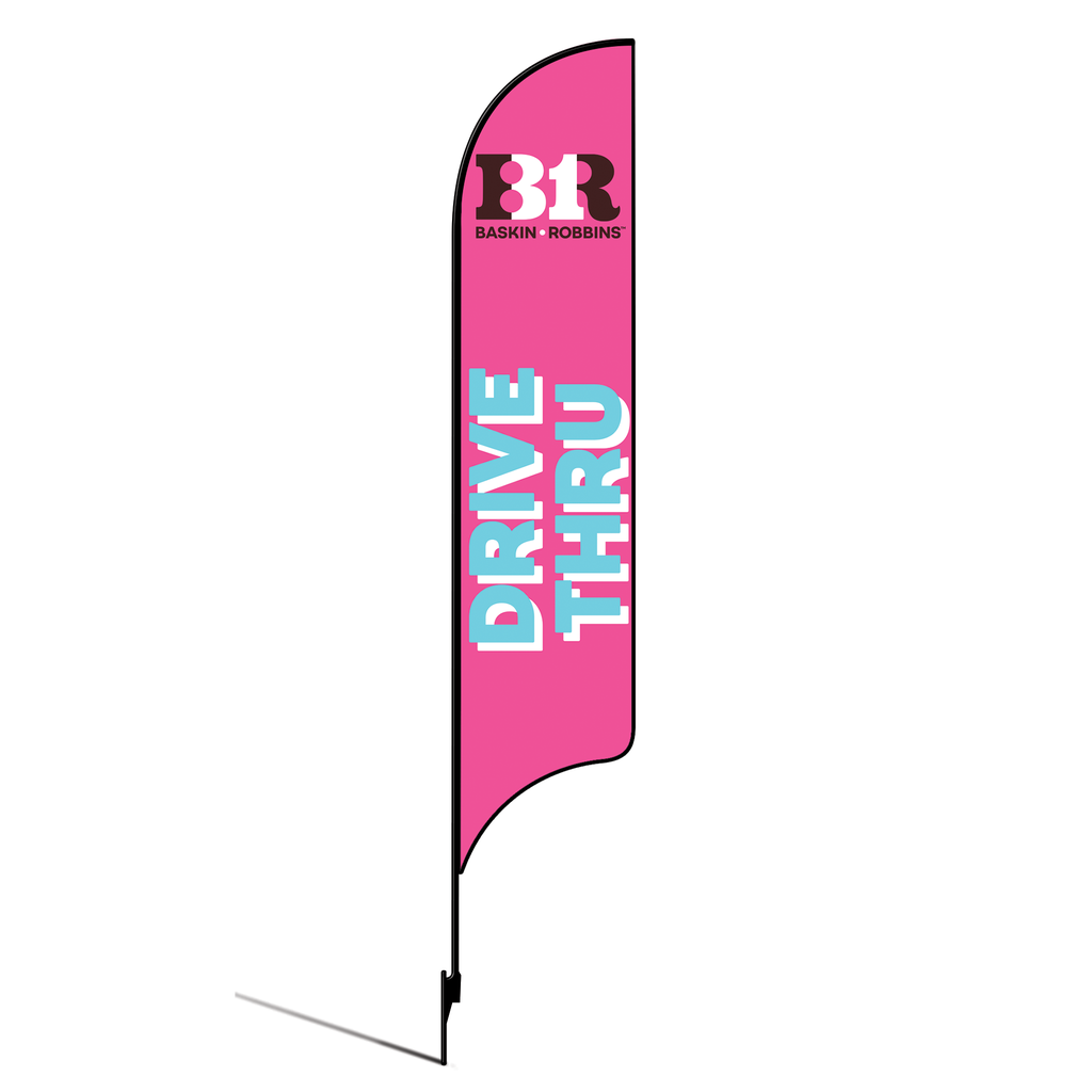 15' Baskin Robbins Pink Drive Thru AdverSail Flag Kit