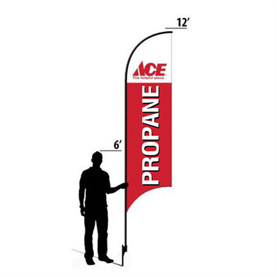 12' Ace Hardware Red Propane AdverSail Flag