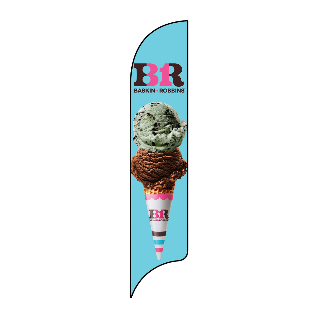 15' Baskin Robbins Blue Double Scoop Cone AdverSail Flag