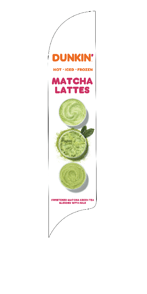 15' Dunkin' Donuts White Matcha Lattes AdverSail Flag 