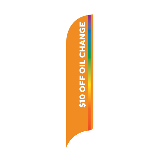 15' Caliber Auto Care $10 off Oil Change Orange BG AdverSail Flag